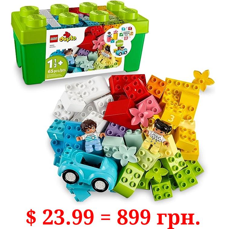 LEGO DUPLO Classic Brick Box 10913 STEM Toy for The Holidays, Features Storage Organizer, Toy Car and Number Bricks, Build, Learn and Play, Building Set for Toddlers, Boys and Girls Ages 18+ Months