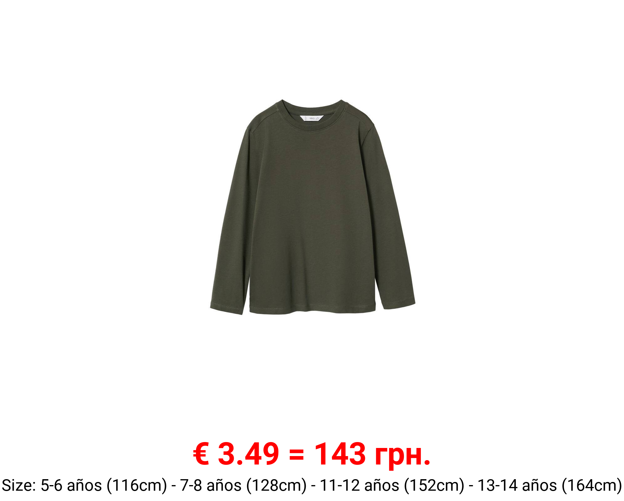 Camiseta algodón manga larga