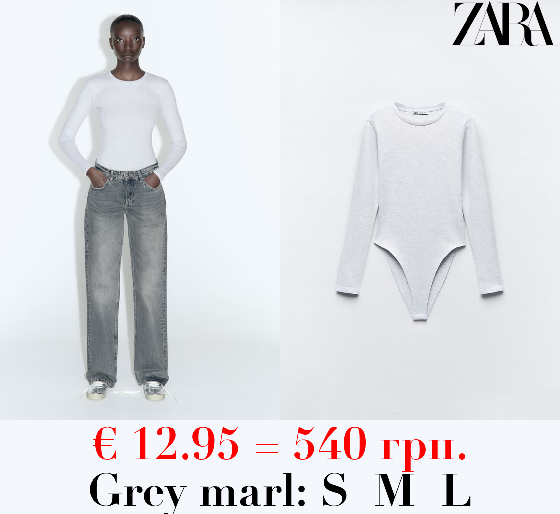 MODAL BODYSUIT WITH LONG SLEEVES