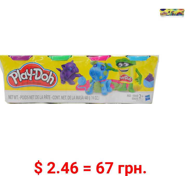 Play-Doh 4-Pack of 4-Ounce Cans (Assorted Colors), Ages 2 and up