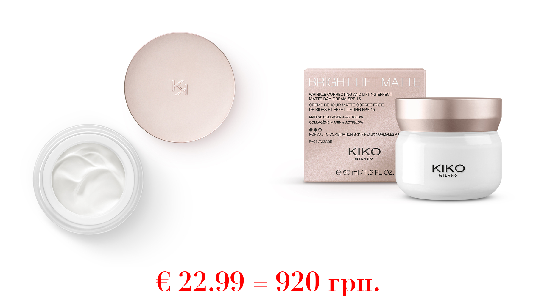 new bright lift matteMattierende Tagescreme mit Lifting-Effekt und Meereskollagen - LSF 15