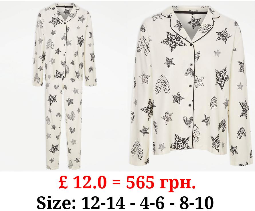 Cream Star Shirt Pyjamas Gift Set