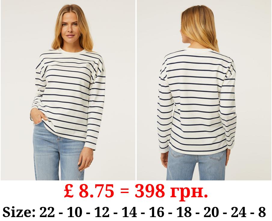 Navy Striped Long Sleeve Top