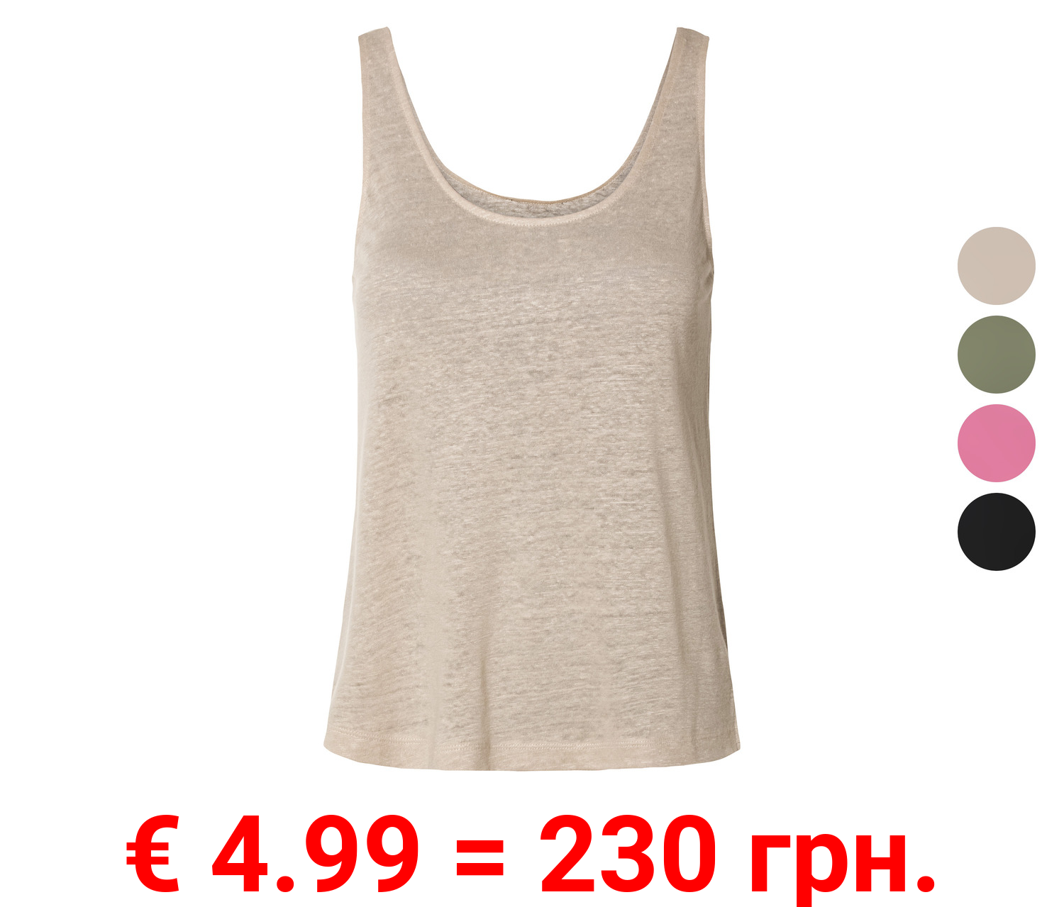 esmara® Damen Leinen-Top, mit Seitenschlitzen