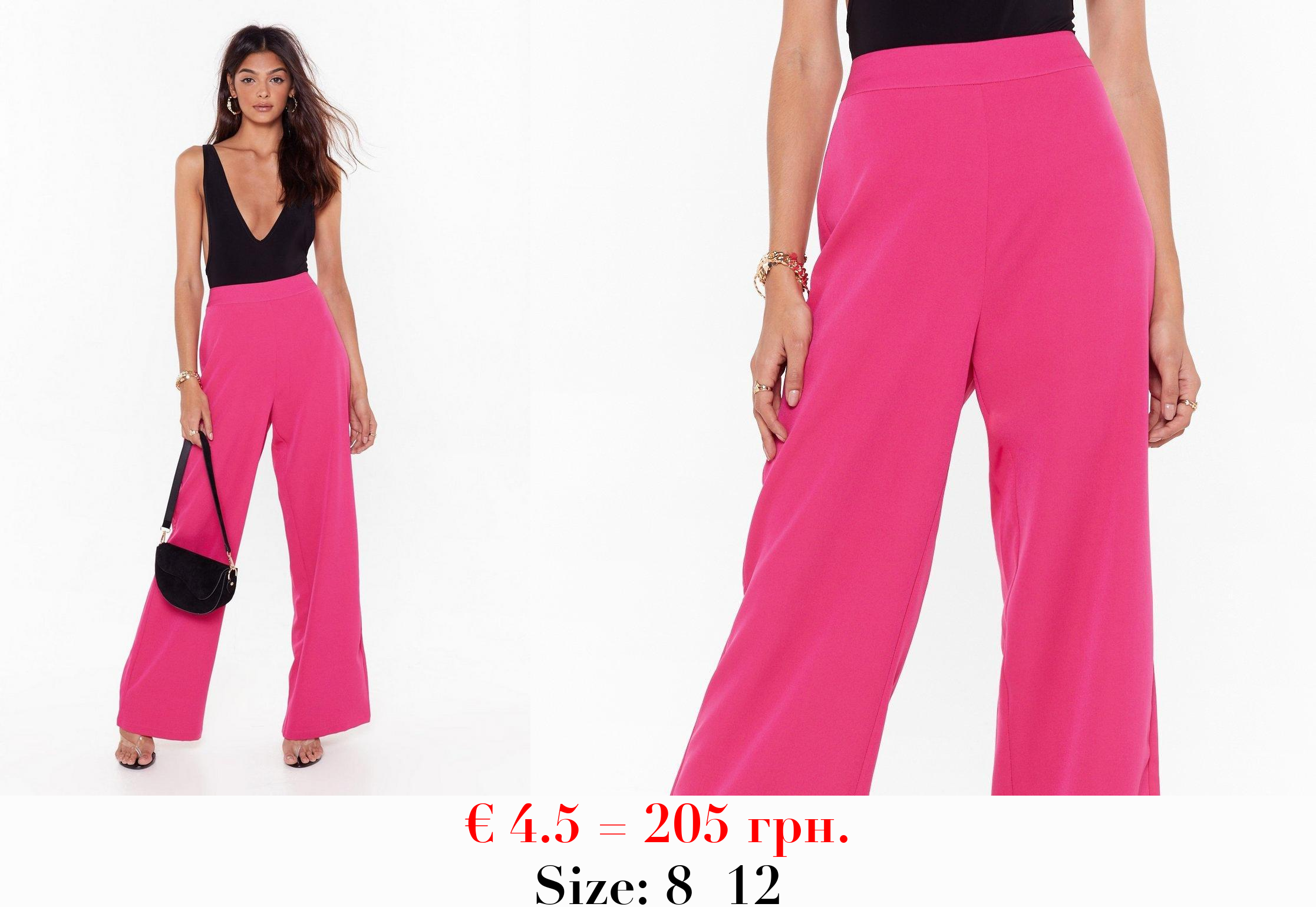 High Waisted Wide Leg Tailored Pants