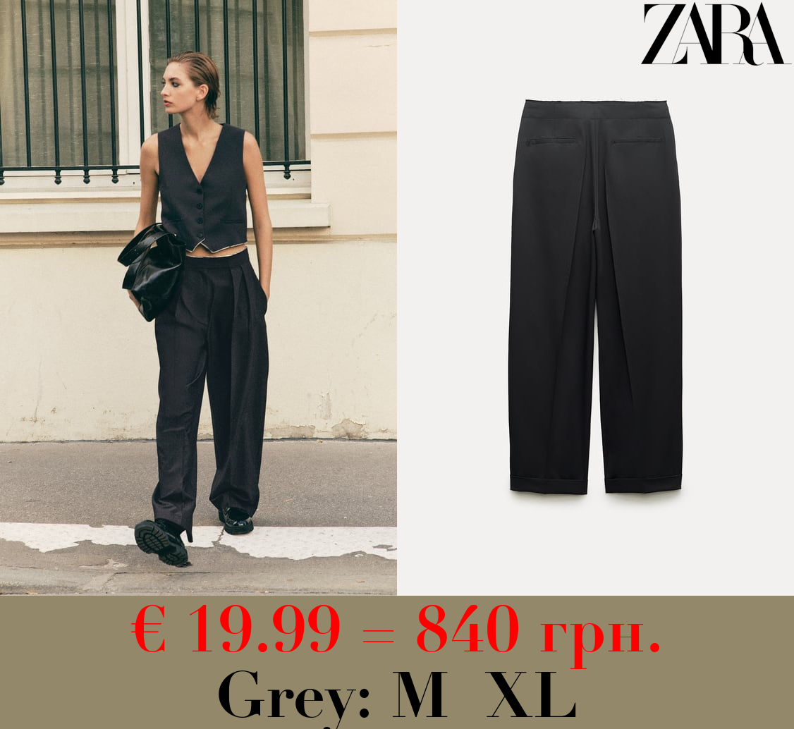 ZW COLLECTION DARTED MINIMALIST TROUSERS