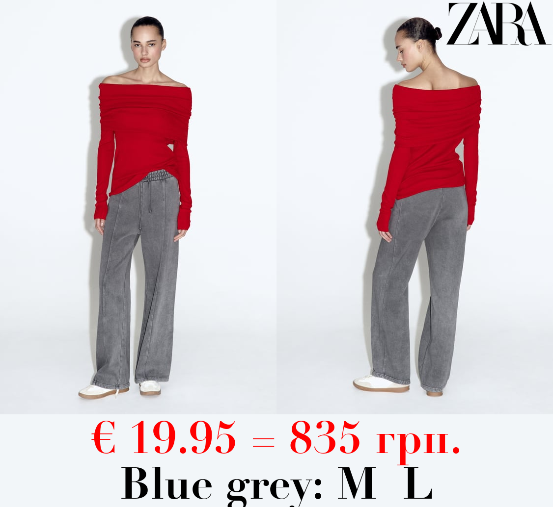 WIDE-LEG PLUSH TROUSERS
