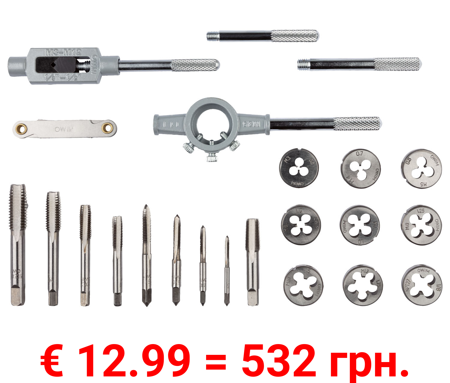 PARKSIDE® Gewindebohrer-/Schneideisensatz, 21-teilig