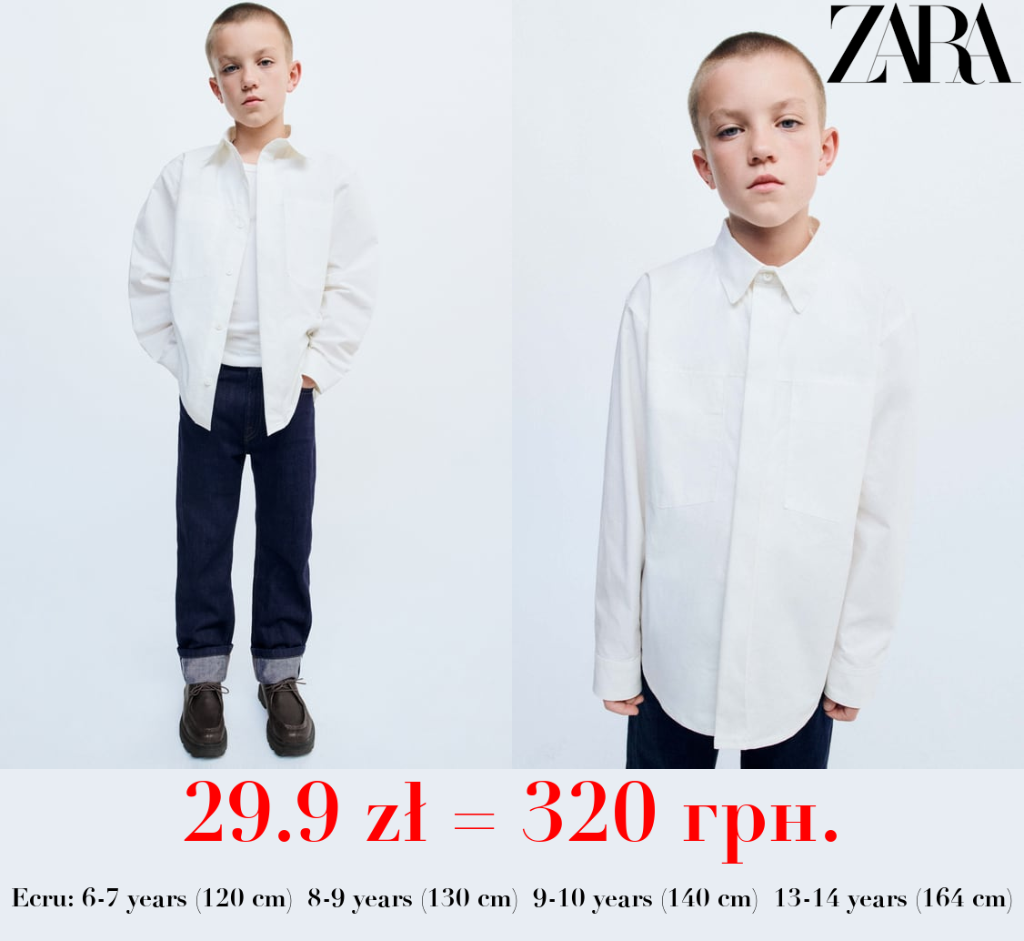 TRUE NEUTRALS POPLIN SHIRT WITH POCKET