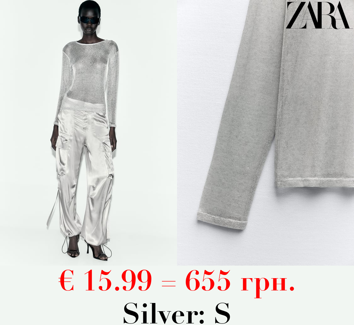 METALLIC THREAD MESH TOP