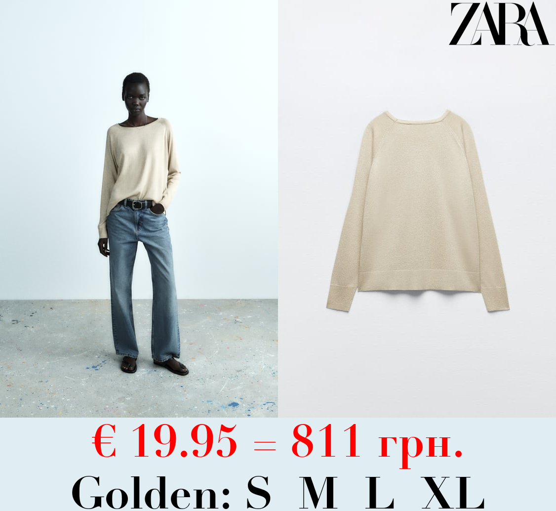 METALLIC THREAD KNIT SWEATER