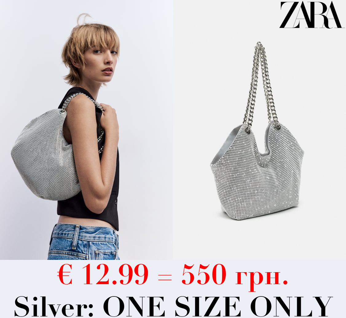 MINI TOTE BAG WITH RHINESTONES