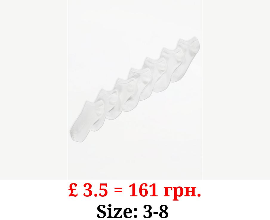 White Trainer Liner Socks 7 Pack