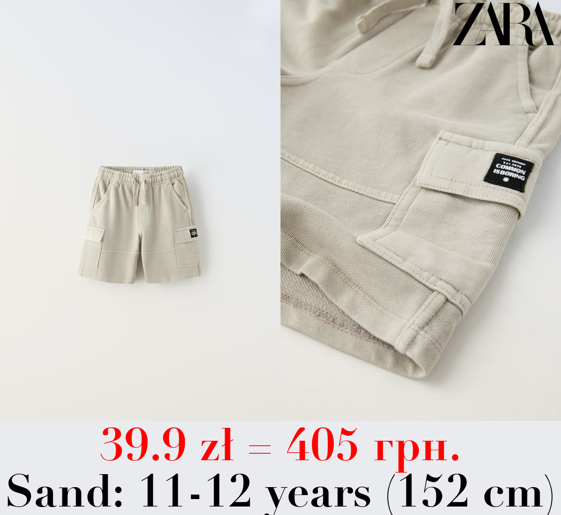CARGO BERMUDA SHORTS WITH LABEL