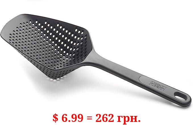Joseph Joseph Scoop Colander Strainer Slotted Spoon, Large, Black
