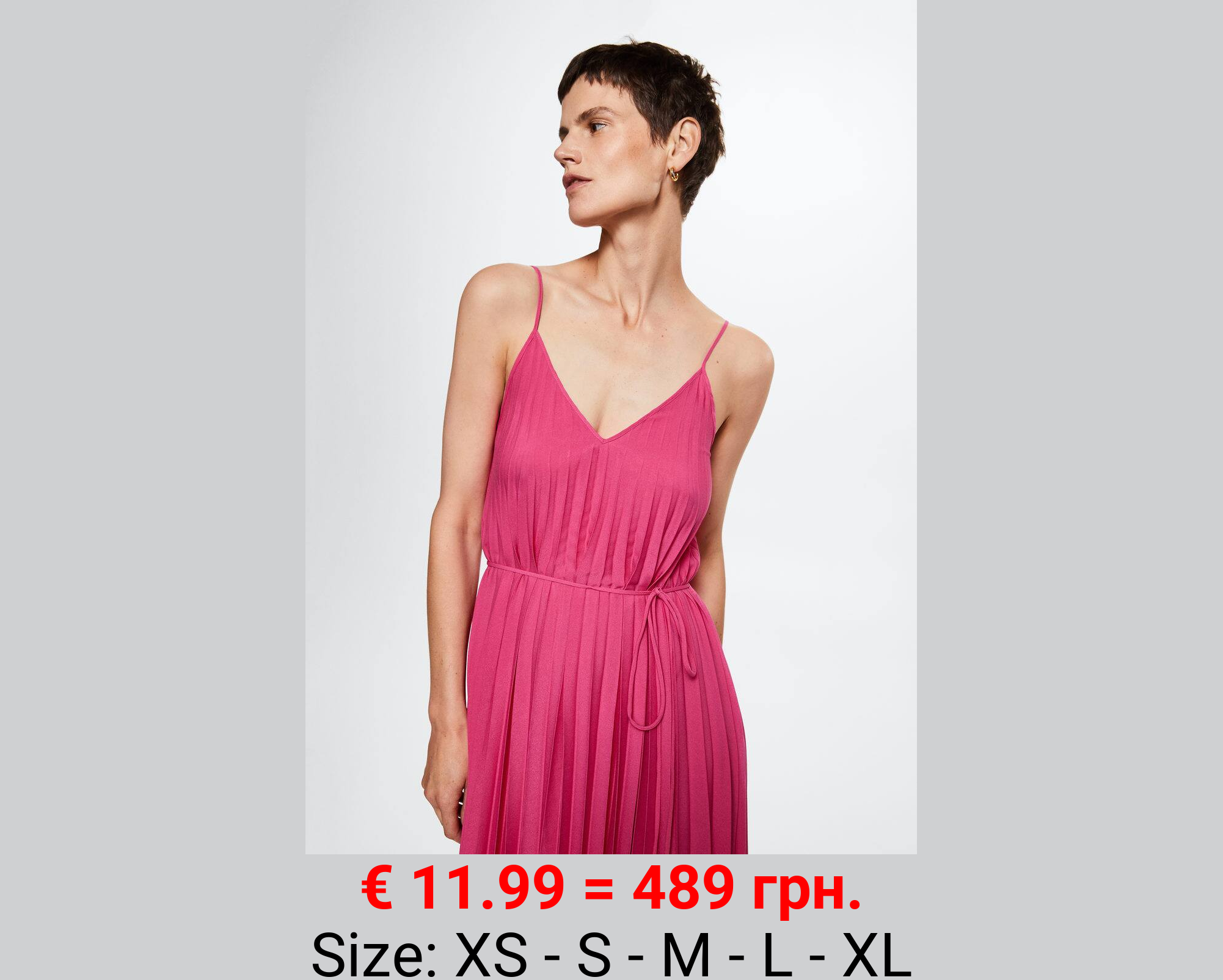 Vestido plisado cinturón