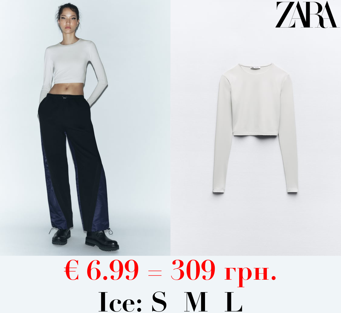 CROPPED POLYAMIDE T-SHIRT