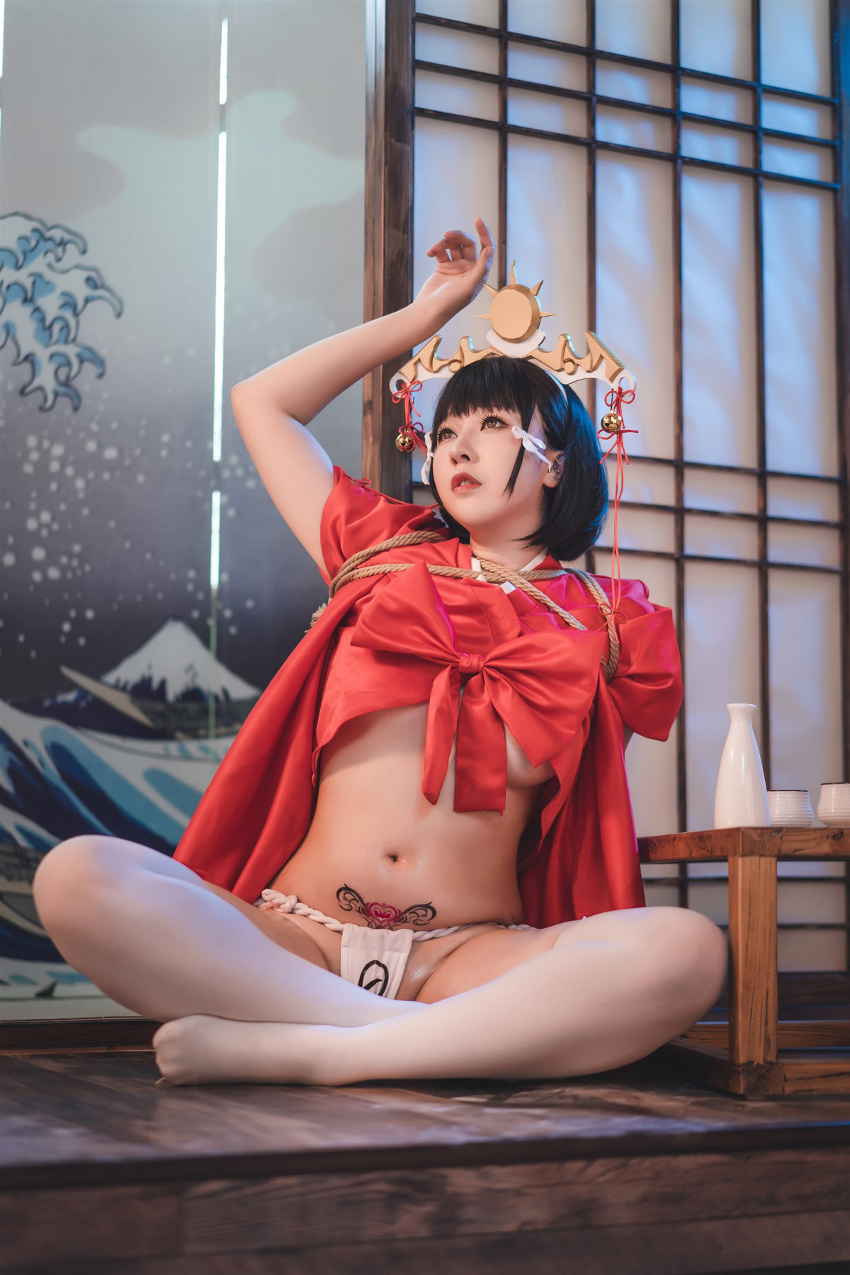 Cosplay 小容仔咕咕咕 黑兽巫女辉夜 18