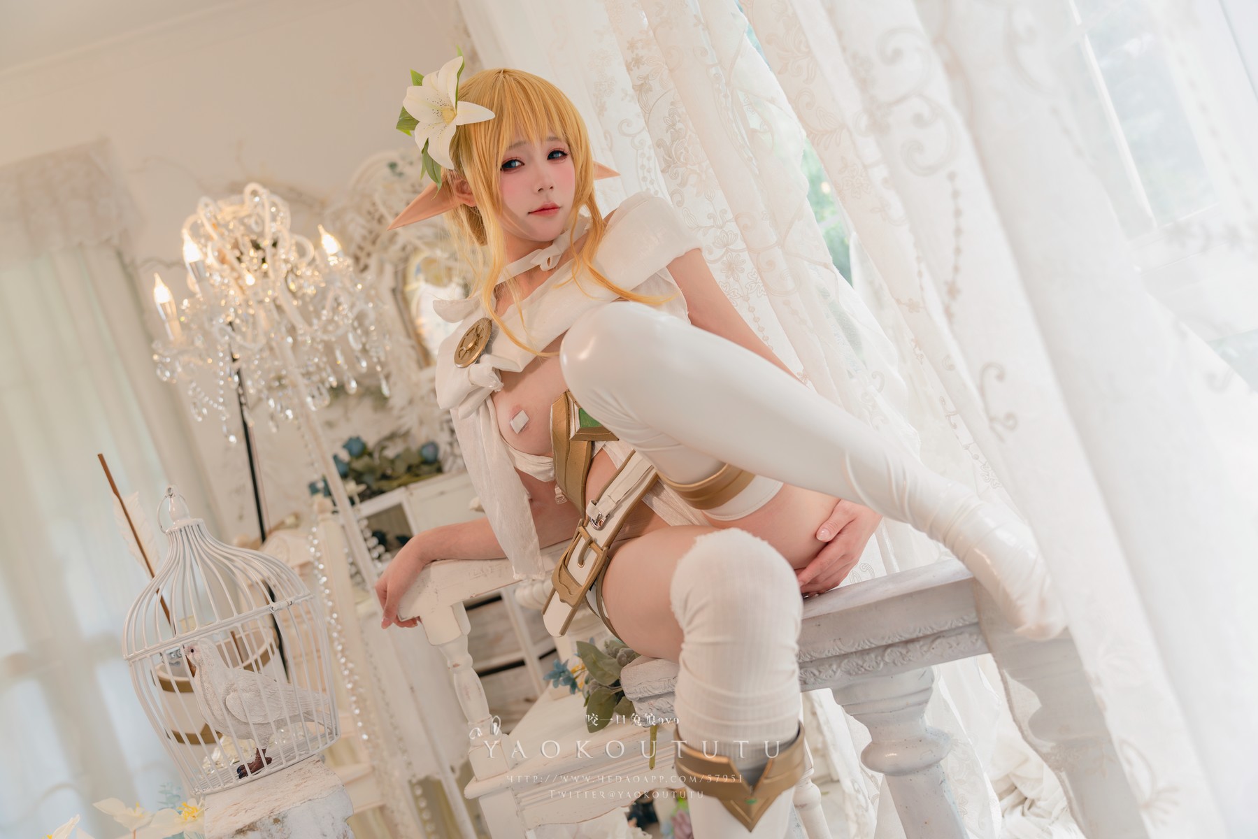 Cosplay 黏黏团子兔 六月订阅 『精灵 弓箭手』 广寒宫 33