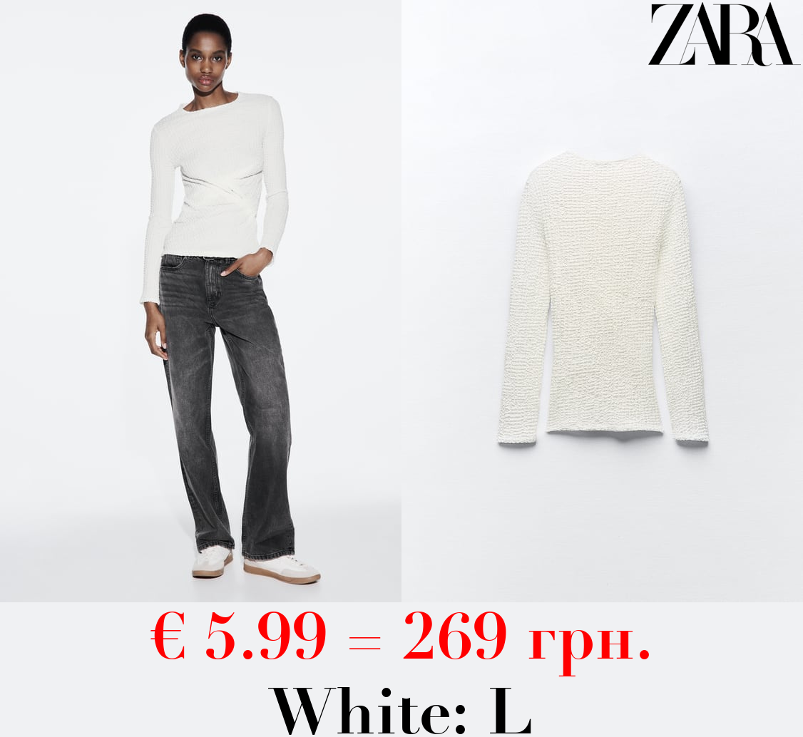 TEXTURED TOP WITH GATHERED DETAIL