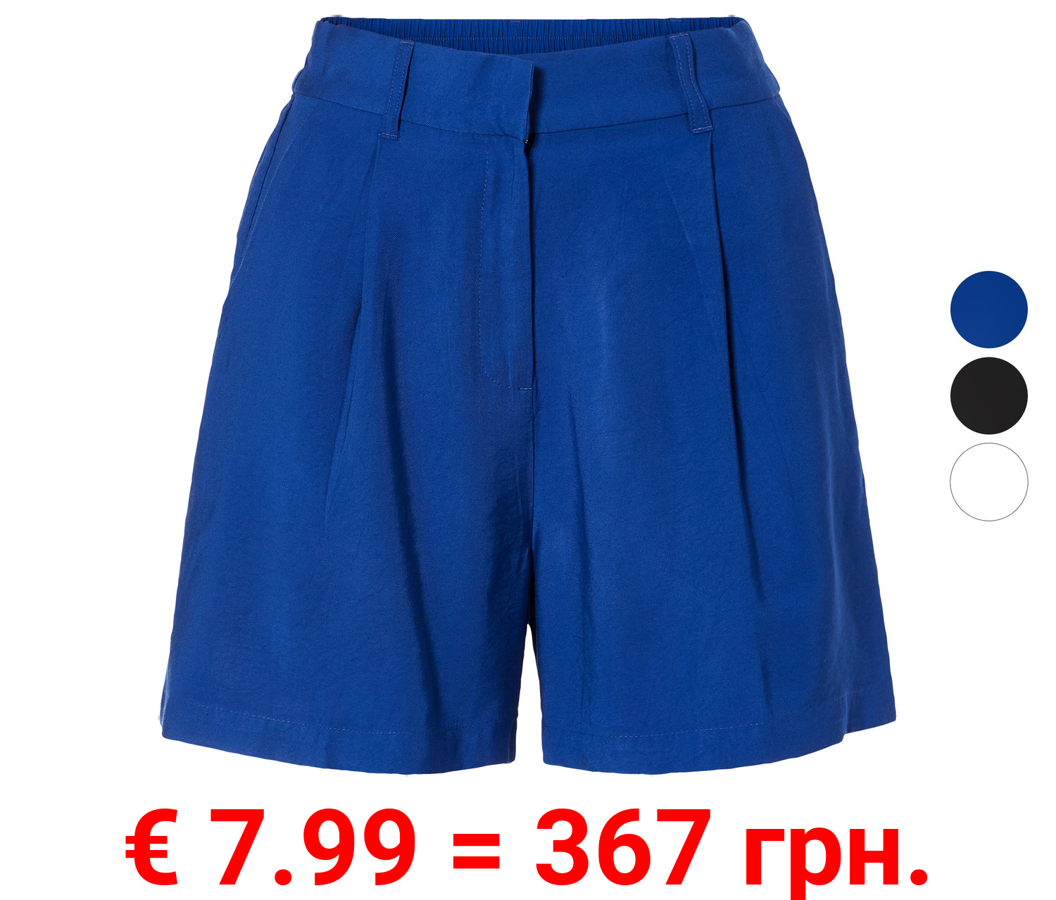 esmara® Damen Shorts mit Bundfalten