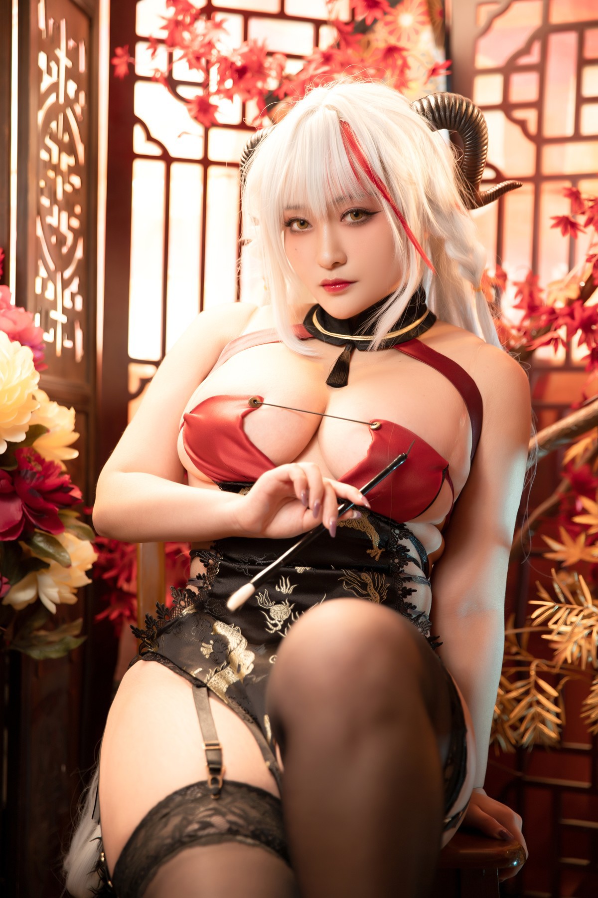Cosplay 洛璃LoLiSAMA 埃吉尔旗袍 金龙腾祥云 Set.01 5