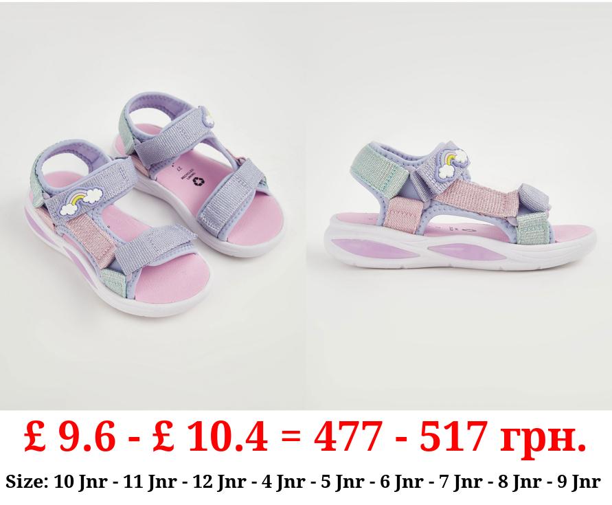 Purple Rainbow Light Up Trekker Sandals