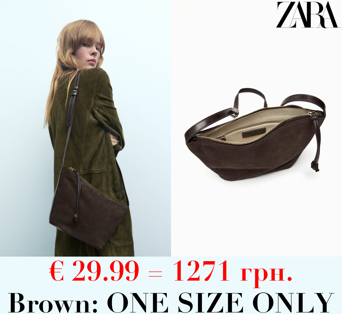 SPLIT SUEDE CROSSBODY BAG