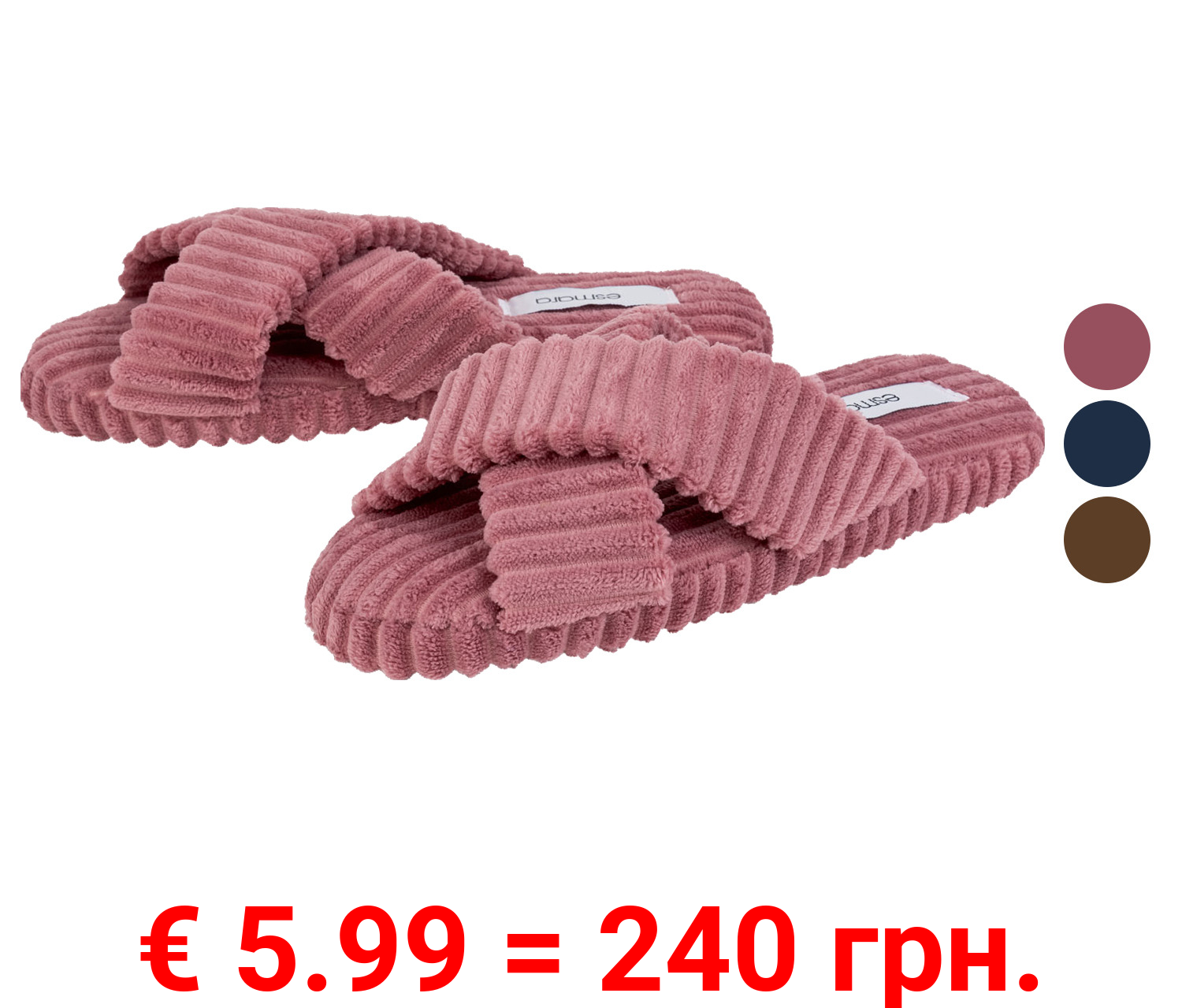 esmara® Damen Plüsch-Hausschuhe, gepolsterte Decksohle