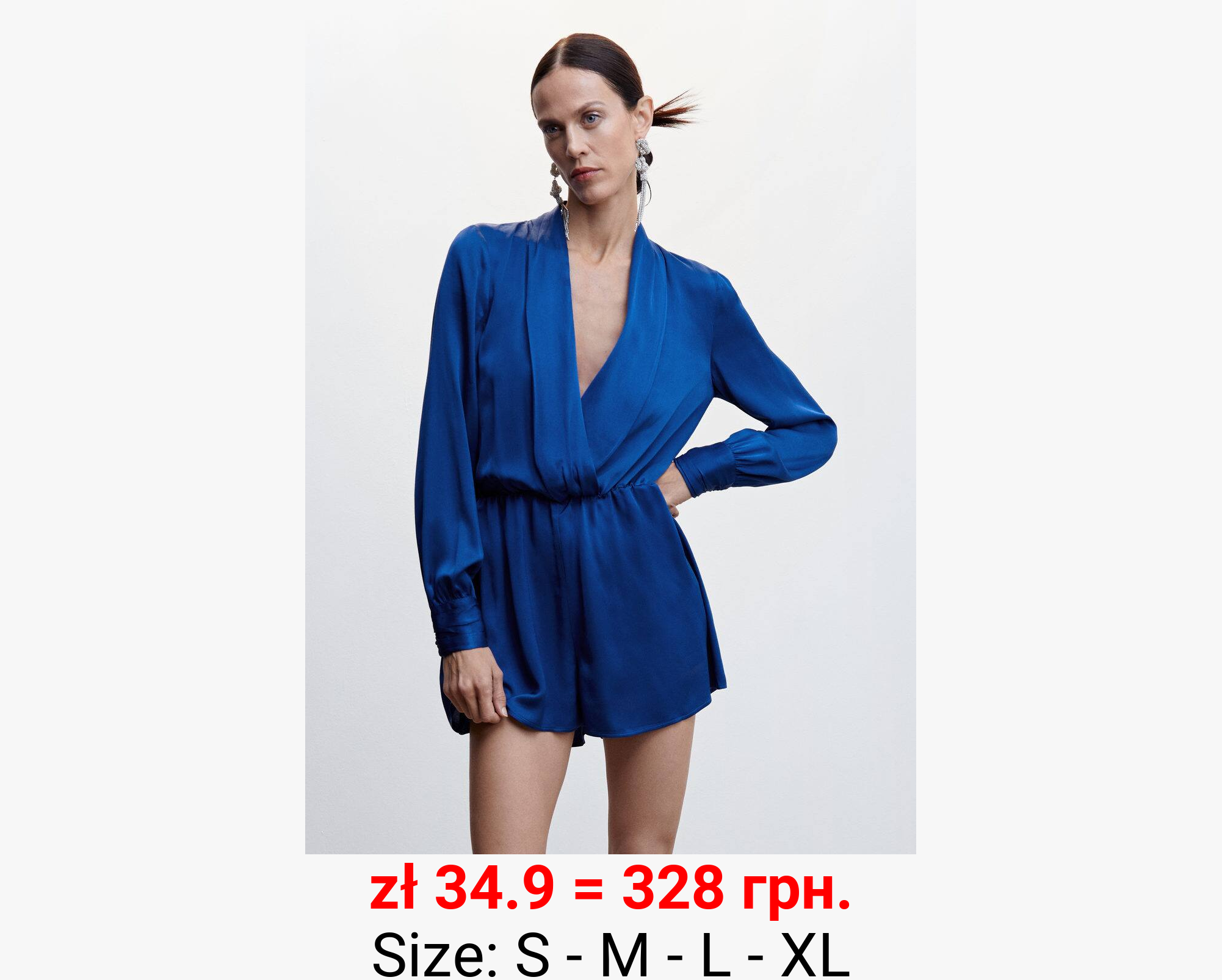 Mono satinado escote cruzado