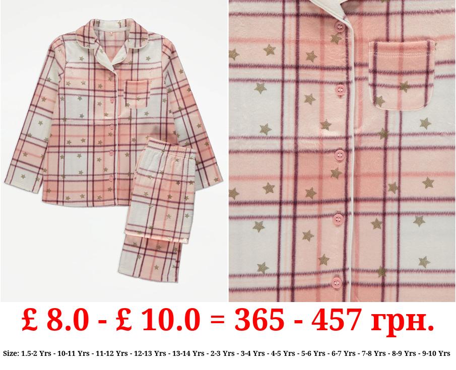 Pink Check Shirt Fleece Pyjamas