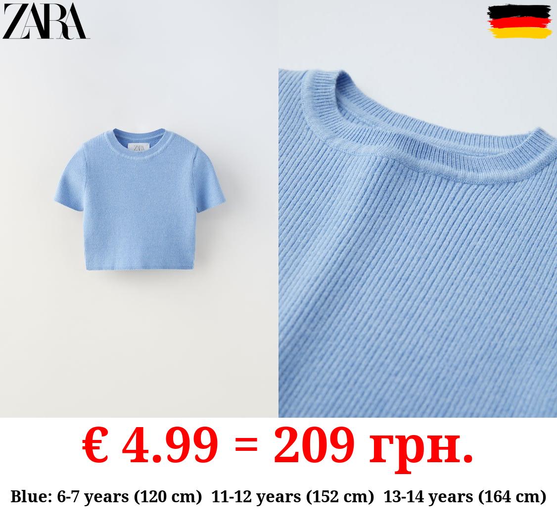 RIBBED CROPPED T-SHIRT