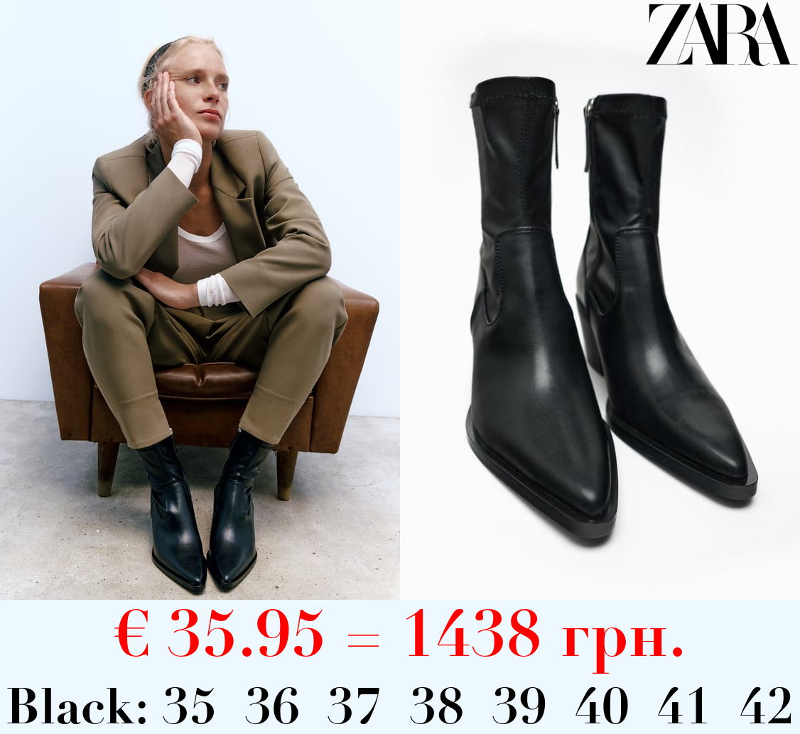 STRETCH COWBOY ANKLE BOOTS