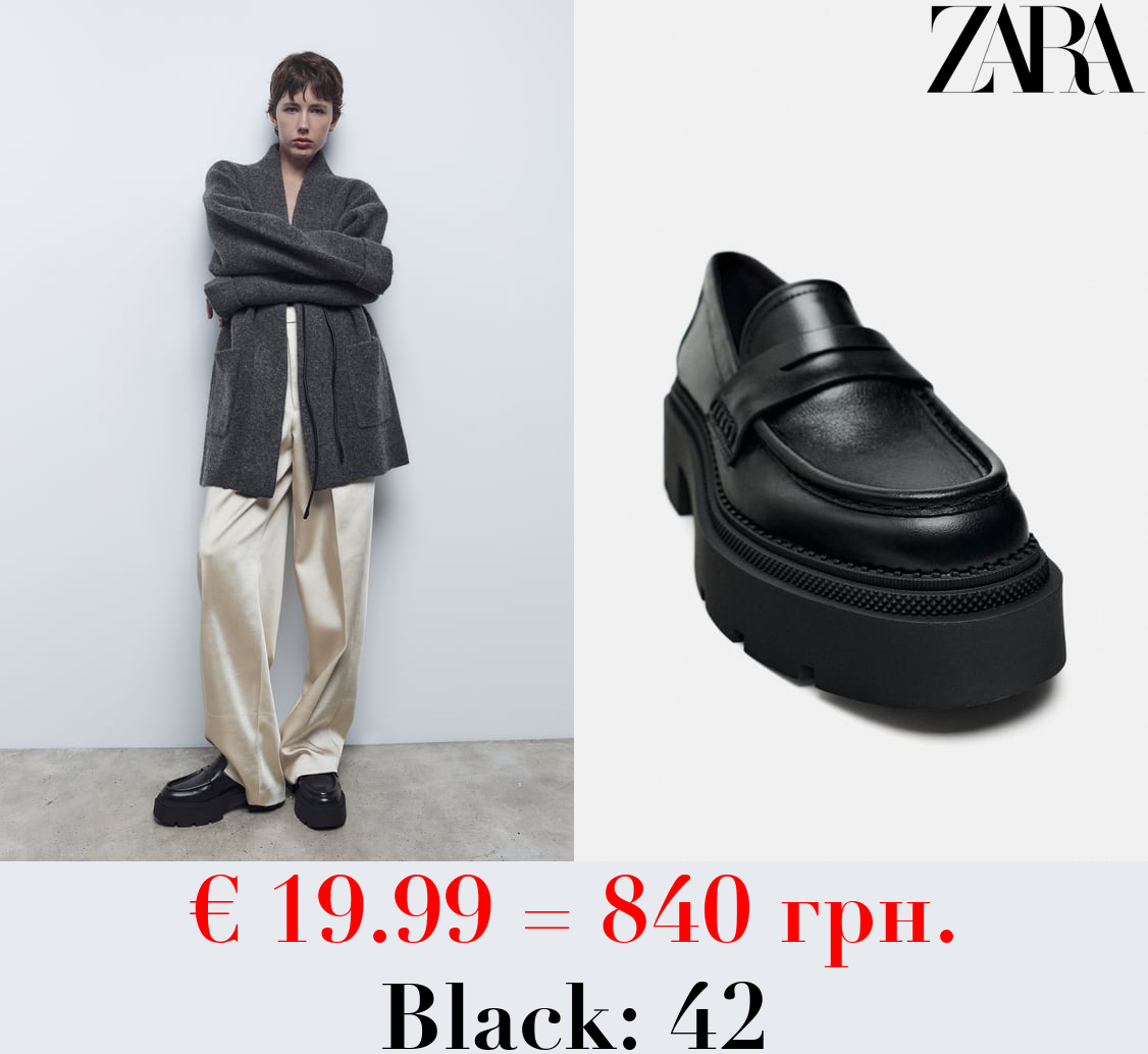 LEATHER LOAFERS WITH TRACK SOLE