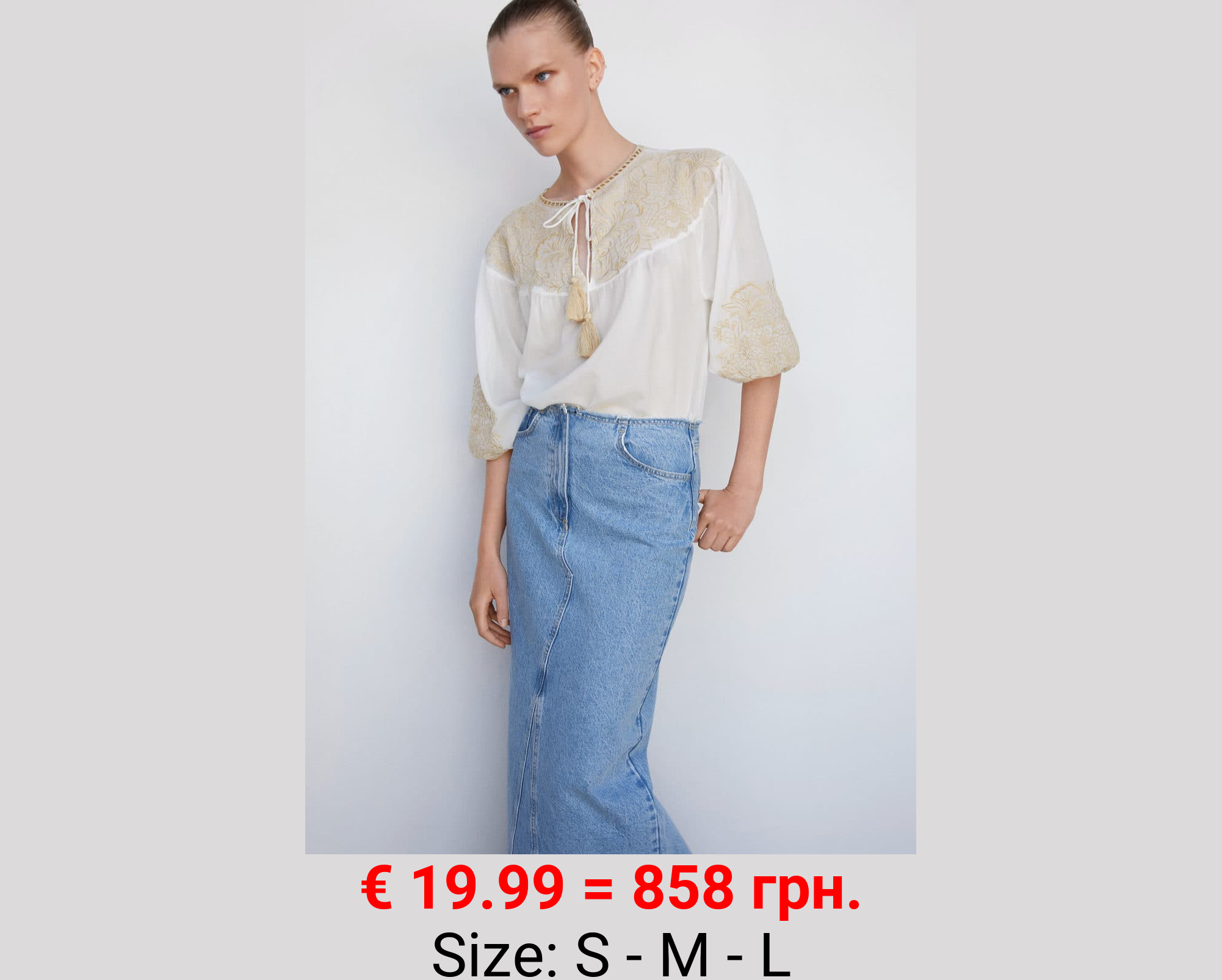 Blusa bordada cordón