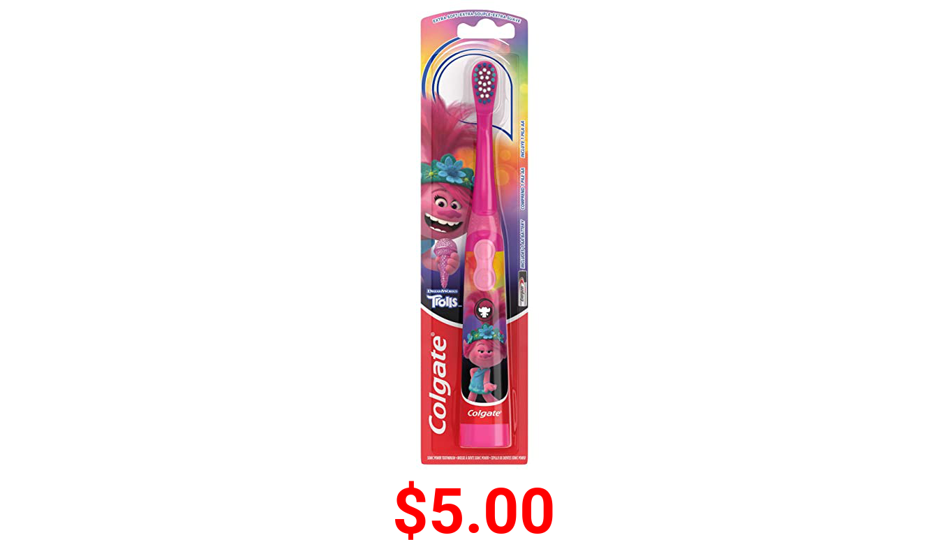 Colgate, Kids Trolls Extra Soft Bristles, 1 Battery Powered Toothbrush, 1 Count
