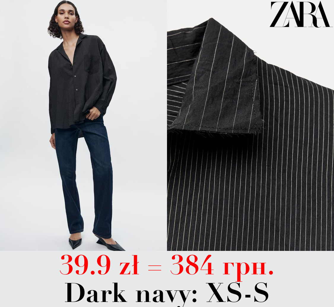 ZW COLLECTION STRIPED CREASED SHIRT