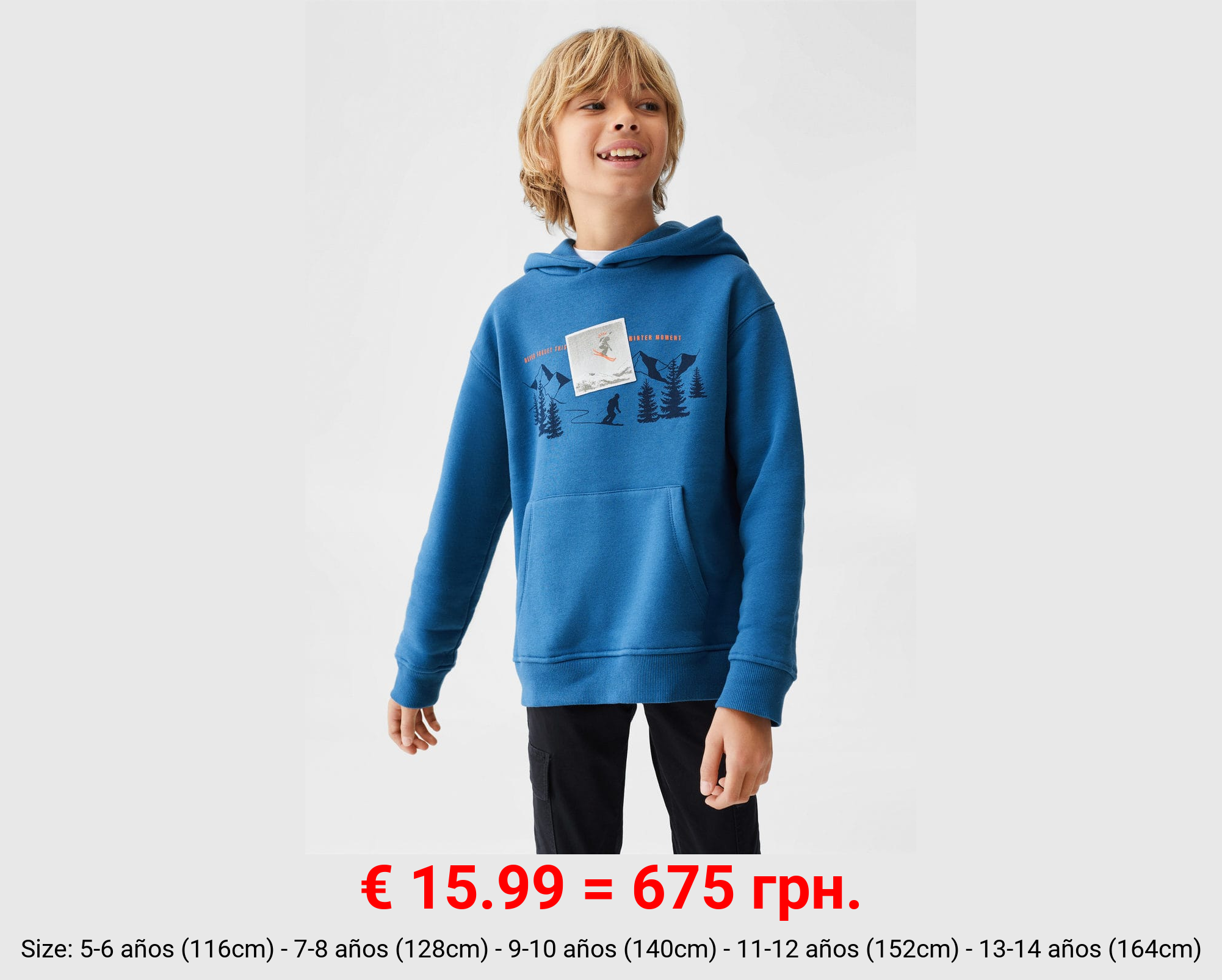 Sudadera estampada capucha