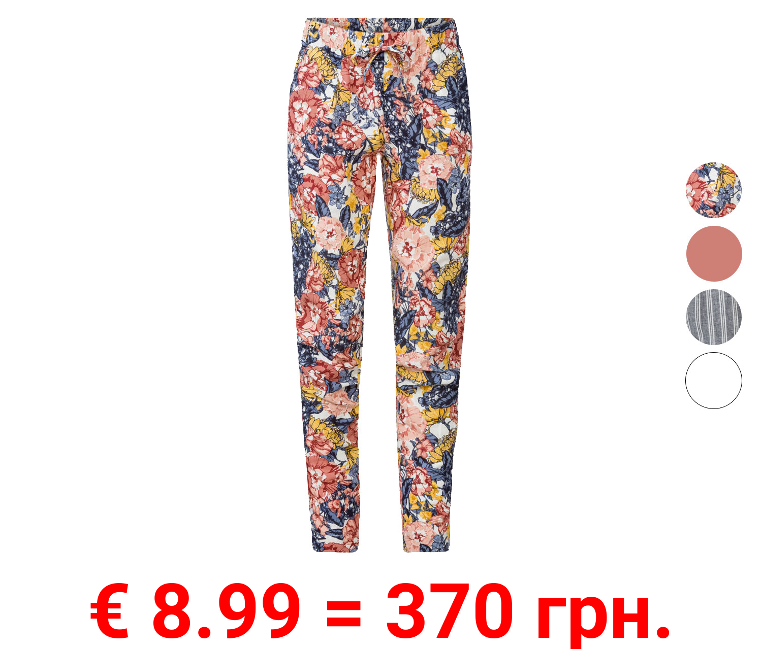 esmara® Damen Leinenhose mit Gummizugbund und Bindeband