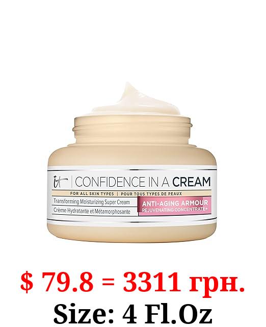 IT Cosmetics Confidence in a Cream Anti Aging Face Moisturizer – Visibly Reduces Fine Lines, Wrinkles & Signs of Aging Skin in 2 Weeks, 48HR Hydration with Hyaluronic Acid, Niacinamide