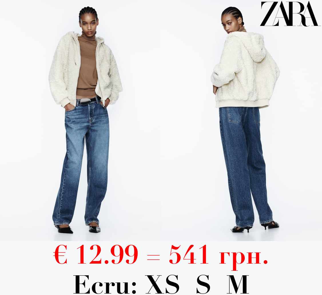 FAUX SHEARLING JACKET WITH HOOD