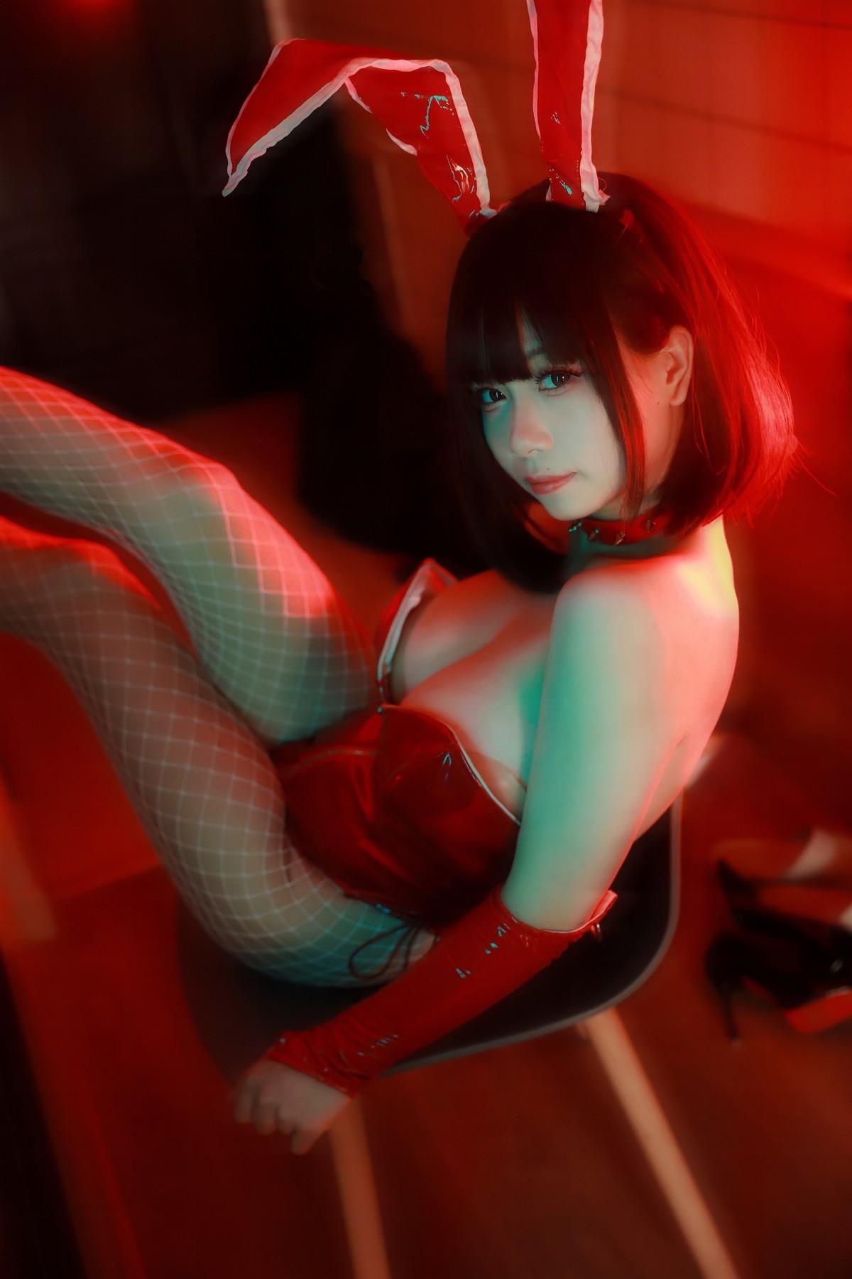 Cosplay 末夜787 红色兔女郎 16