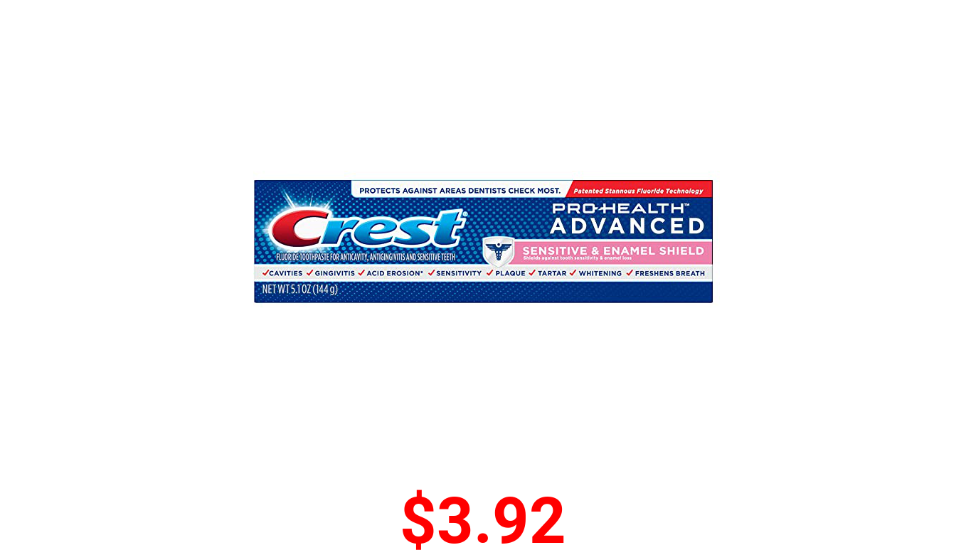 Crest Pro-Health Advanced Sensitive & Enamel Shield Toothpaste, 5.1 oz