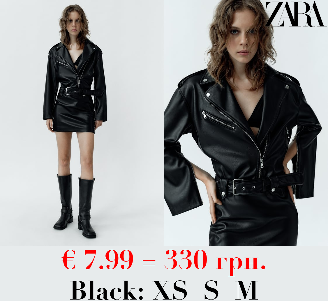 FAUX LEATHER DRESS WITH ZIPS