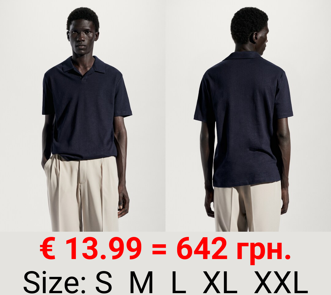 Polo algodón lino slim fit