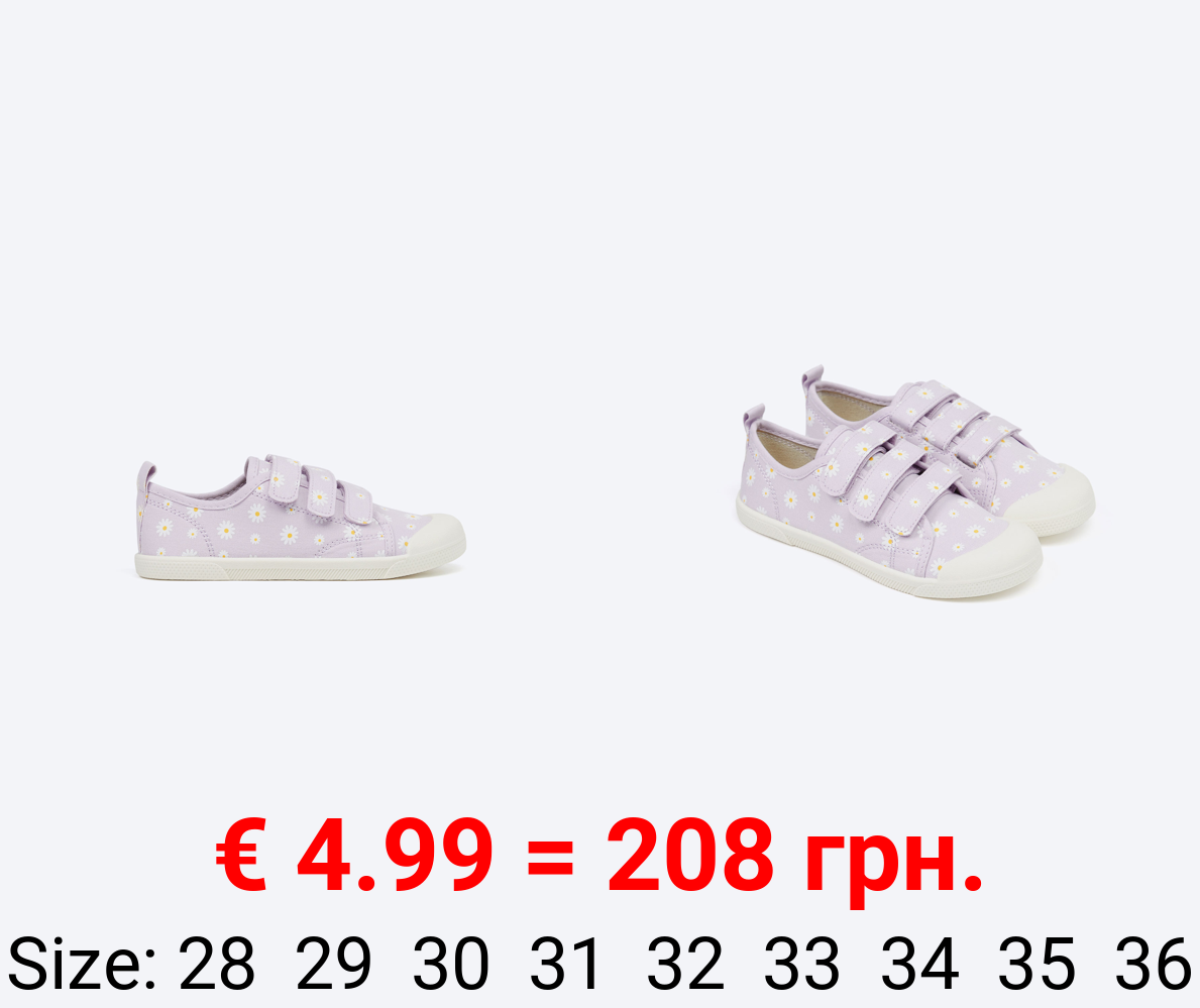 Printed sneakers with toecap