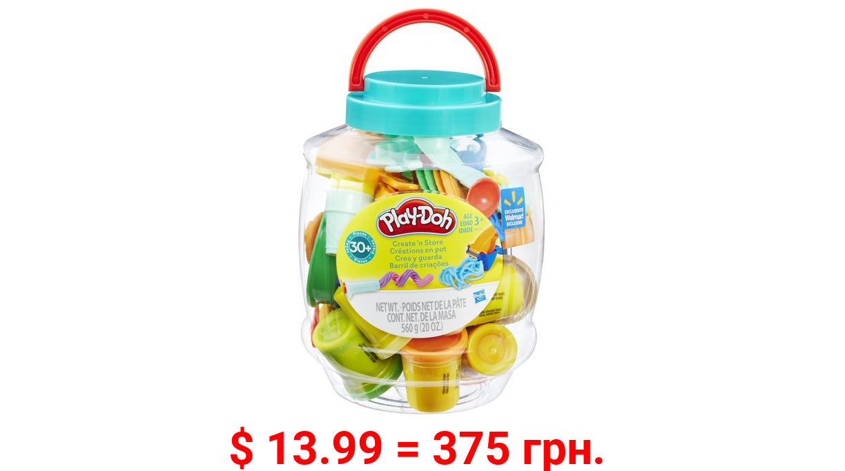 Play-Doh Create 'n Store Bucket, 10 2-Ounce Cans, 20 Ounces Compound Total