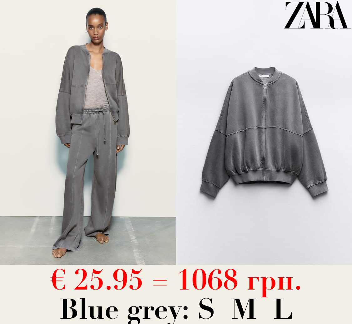 BOMBER SWEATSHIRT WITH ZIP