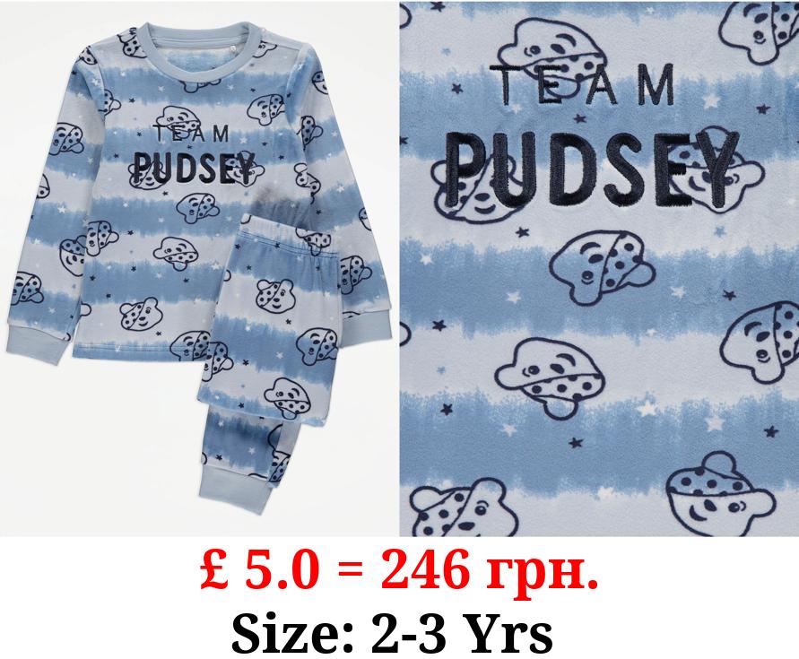 Children In Need Pudsey Blue Ombre Fleece Pyjamas