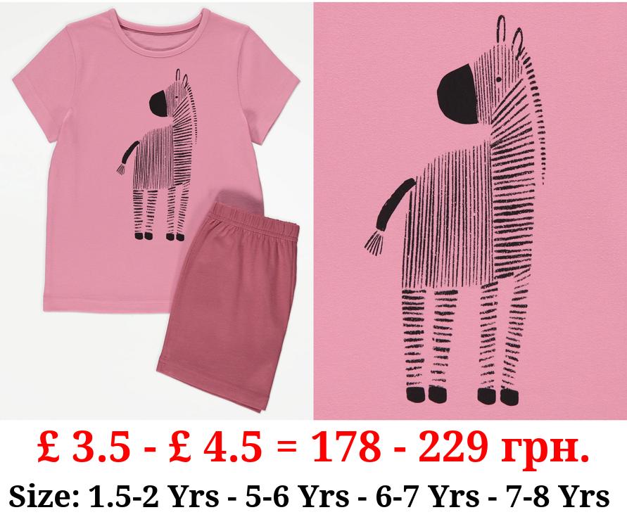 Pink Zebra Short Pyjamas